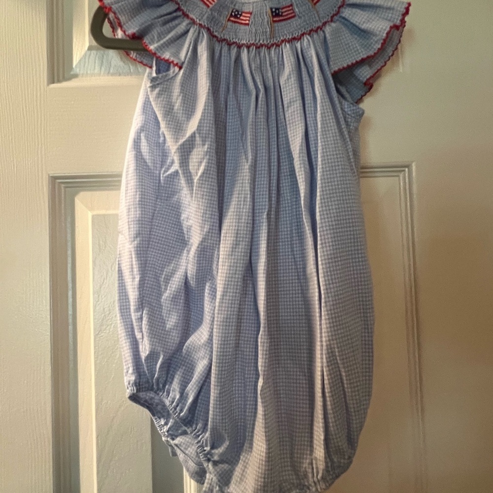 Blue Gingham Kids One Piece